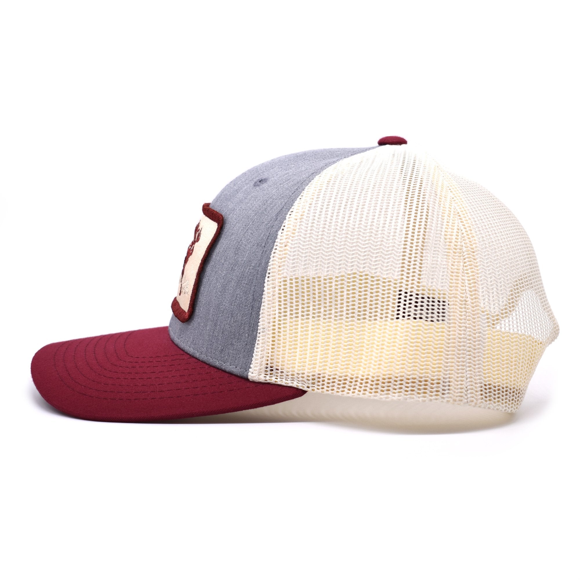 Deer Hunt Patch Heather Grey / Birch / Cardinal Hat